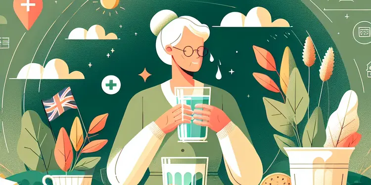 How does dehydration affect gut health in the elderly?