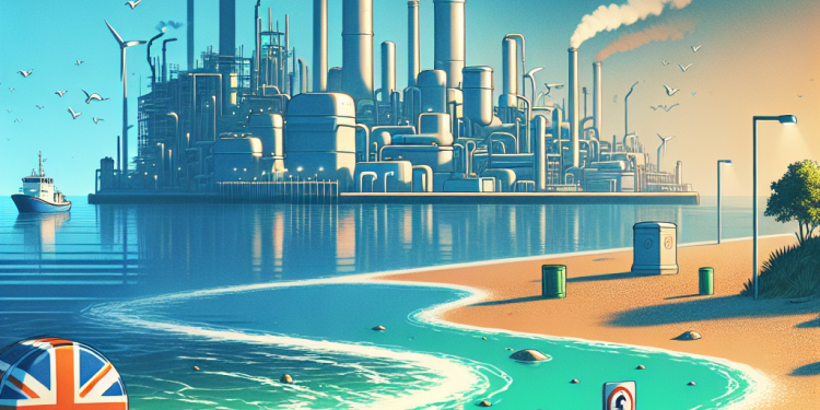 What causes sewage pollution on UK beaches?
