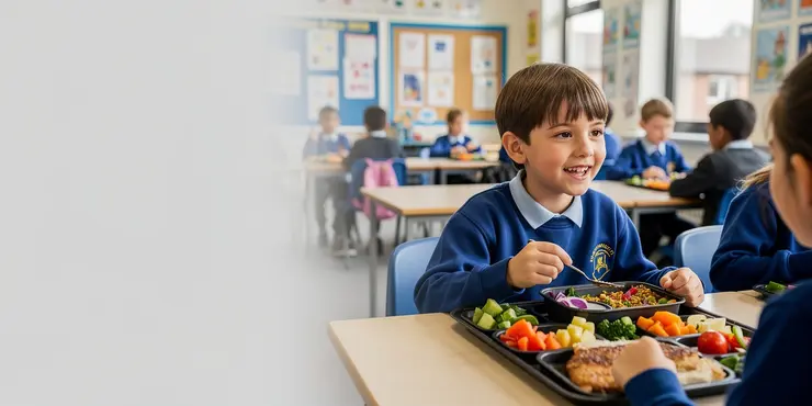 Are school meals free for all students in the UK?