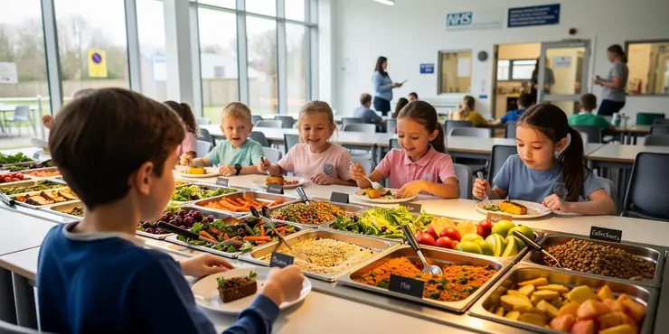 Are vegetarian or vegan options available in UK school meals?