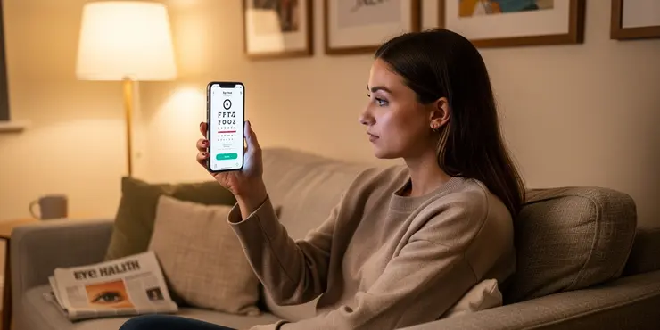 Can I use a smartphone for self-testing my eyes?