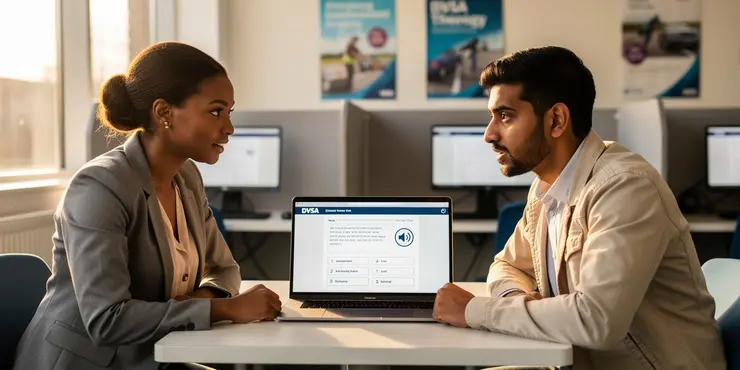 Can I use a voiceover for the DVSA Theory Test?