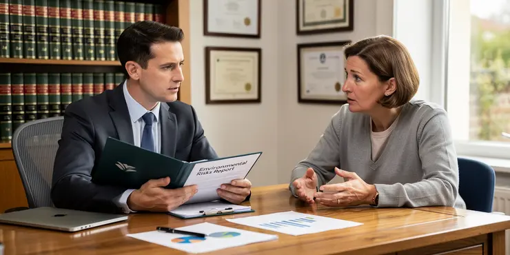 Does the surveyor's report cover environmental risks?