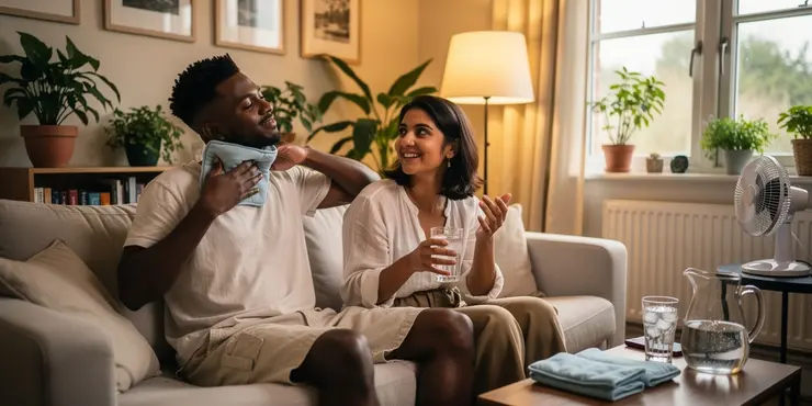 How can I cool down quickly if I start feeling overheated?