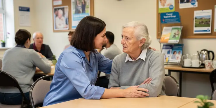 How can carers manage stress while caring for someone with Alzheimer's?
