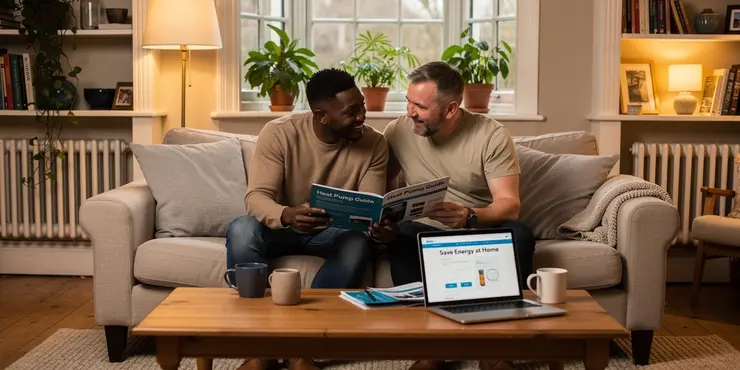 How can homeowners estimate heat pump lower home energy bills before installation?
