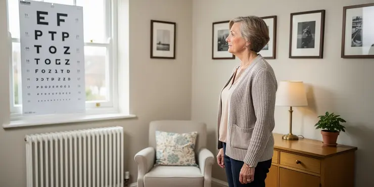 How do I use a vision chart for self-testing?