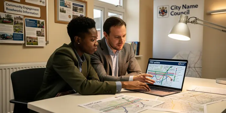 How do local road closures appear in HS2 updates checking for HS2 updates checking?