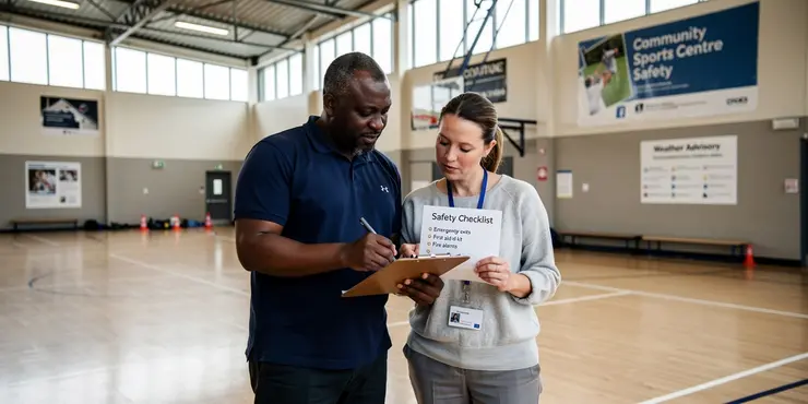 How do weather conditions affect community sports group safety compliance?