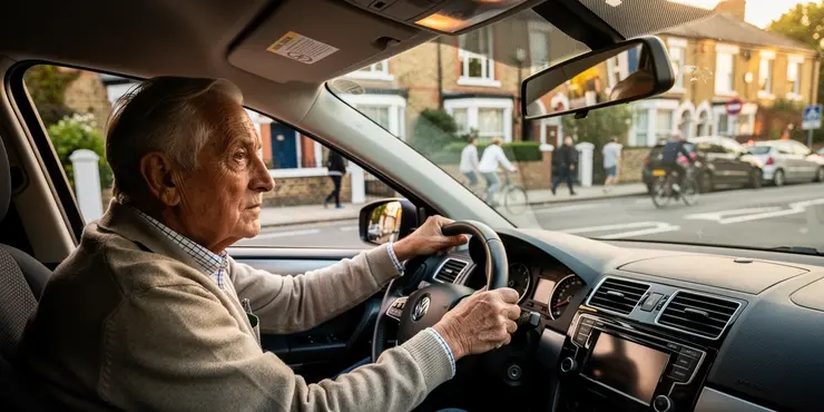 How does decreased reaction time affect elderly drivers?