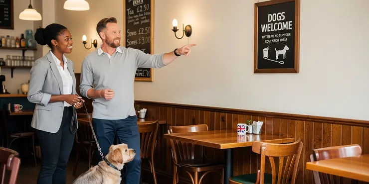 How should I prepare my dog before bringing dogs into shops cafes public transport?