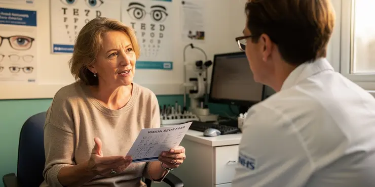 Should I share the results of my self-tests with my eye doctor?