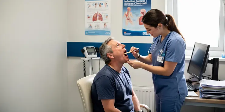 Treating a sore throat