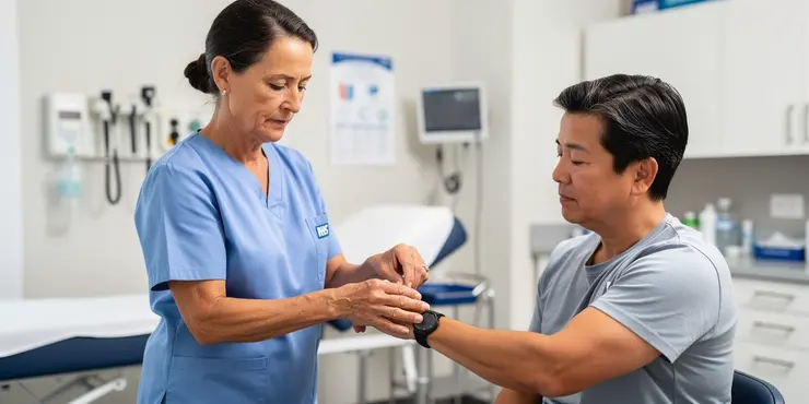 Using pressure points to relieve nausea