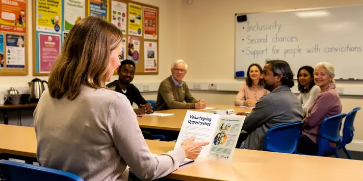 What are criminal convictions volunteering for community groups and what do they involve?