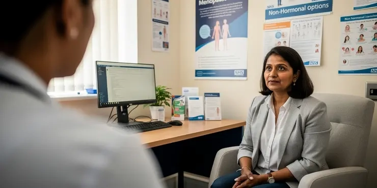 What are non-hormonal treatments for managing menopause symptoms?