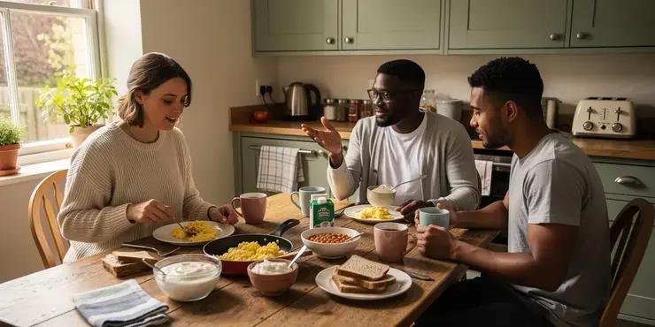 What are some high-protein low-cost protein sources UK for breakfast?