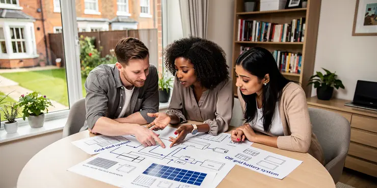 What is the difference between grid-tied and off-grid battery for solar panels installation?