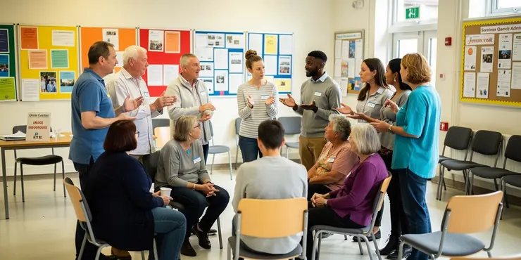 What is the role of community hubs in supporting helpers?