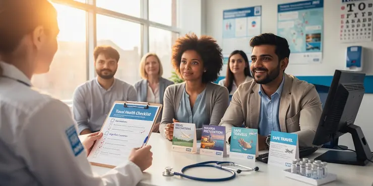 What medications should I discuss during a travel health check high-risk country?