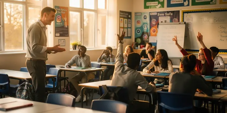 What role do schools play in supporting the social media ban?