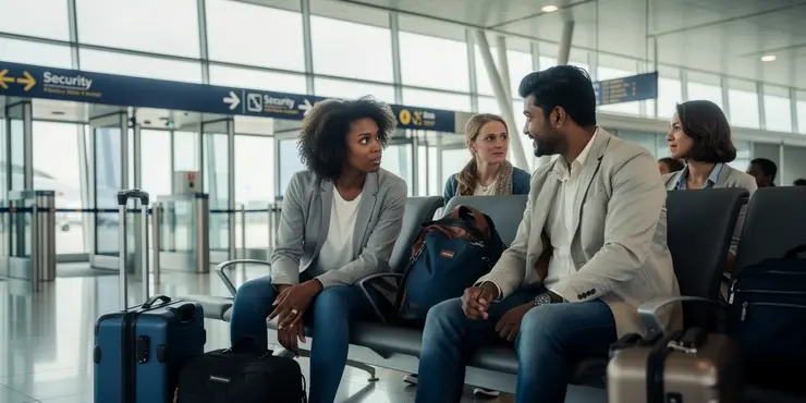 What should I do if I feel sick during airport screening after travelling to an outbreak area?