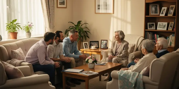 What should families consider when visiting a care home?