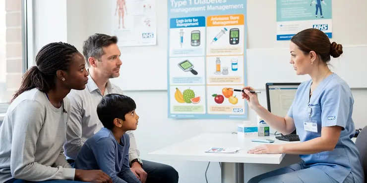 What support is available for families dealing with type 1 diabetes?