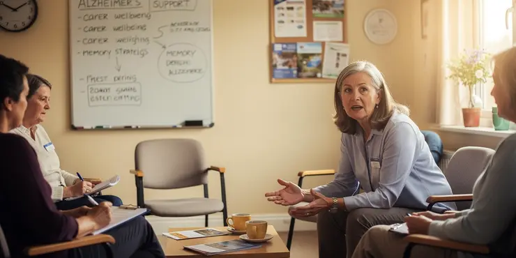 What types of support are available for carers of Alzheimer's patients?