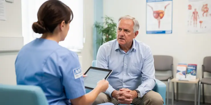 Where can I find online resources for prostate cancer treatments on the NHS?